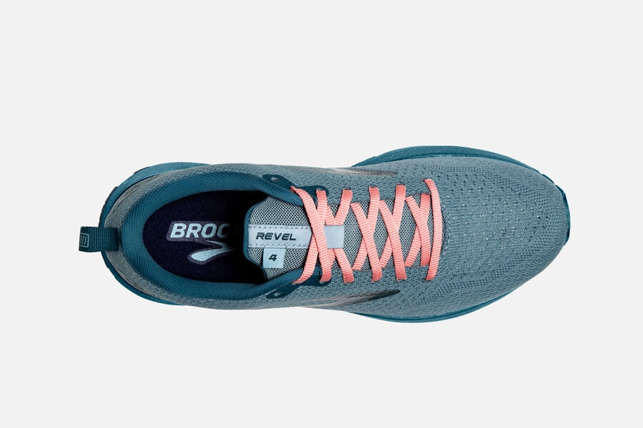 Brooks Running Shoes - Revel 4 Road Womens - Blue - QBD-783620